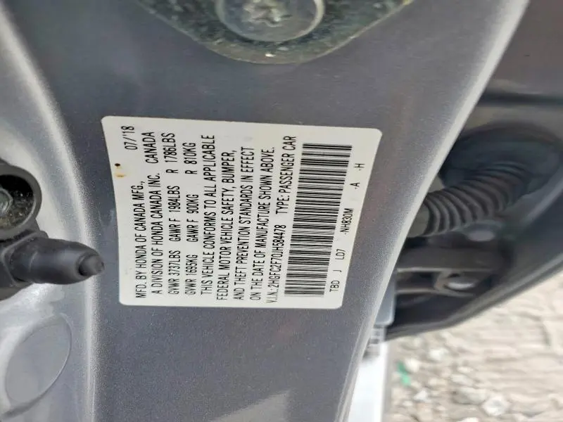 2018 HONDA CIVIC EX  