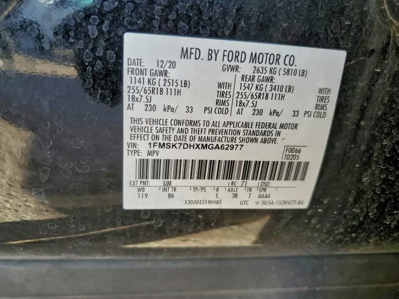 2021 FORD EXPLORER XLT  