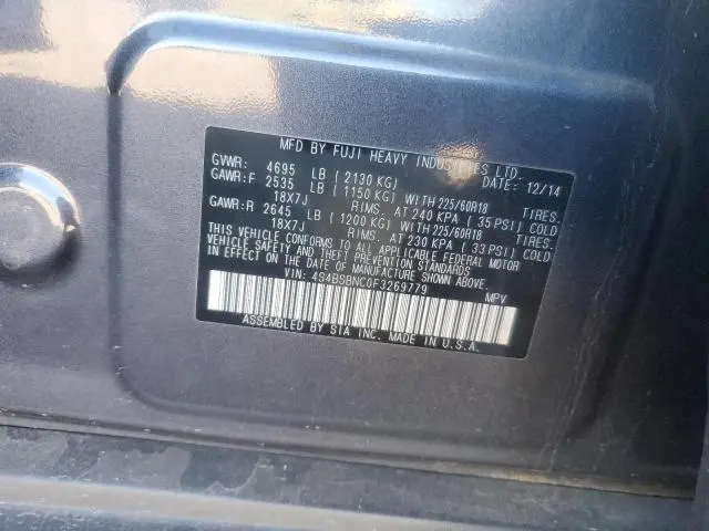 2015 SUBARU OUTBACK 2.5I LIMITED  