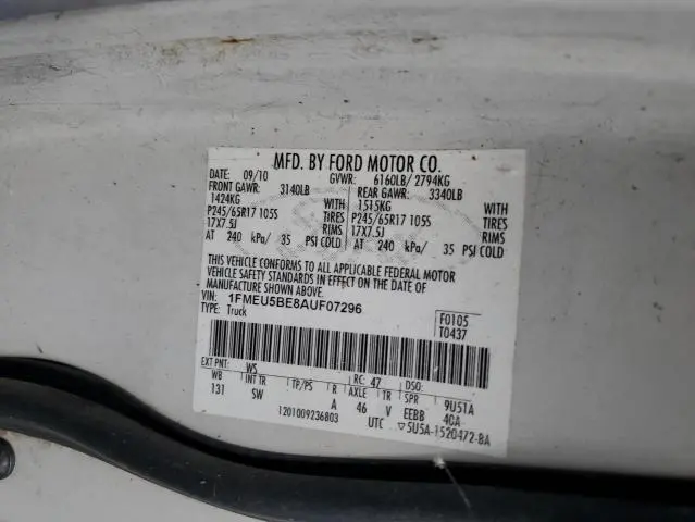 2010 FORD EXPLORER SPORT TRAC XLT  