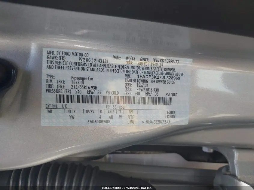 2018 FORD FOCUS SE
