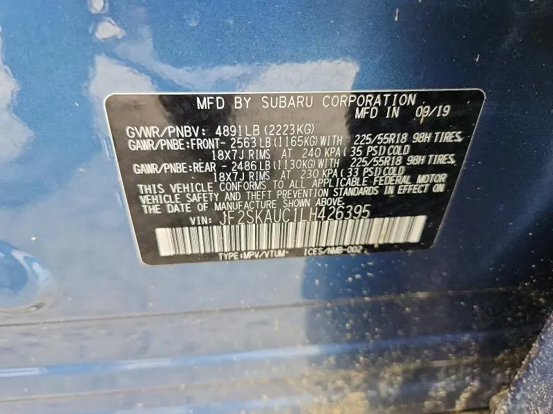 2020 SUBARU FORESTER LIMITED  