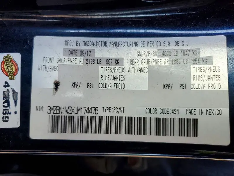 2018 MAZDA 3 GRAND TOURING  