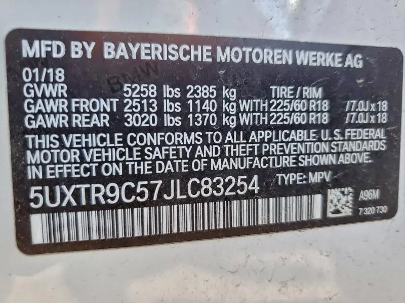 2018 BMW X3 XDRIVE30I  