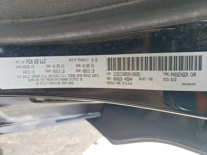 2016 CHRYSLER 200 LIMITED  