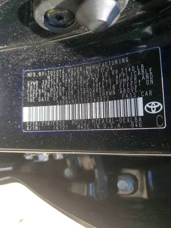 2025 TOYOTA COROLLA LE  