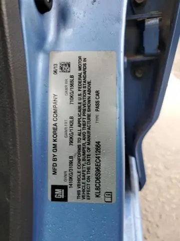 2014 CHEVROLET SPARK 1LT