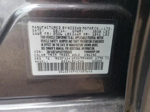 2014 NISSAN SENTRA S  