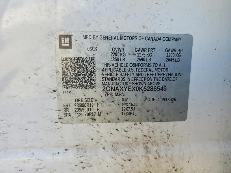 2019 CHEVROLET EQUINOX PREMIER  