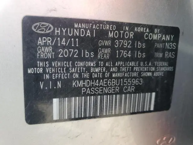 2011 HYUNDAI ELANTRA GLS