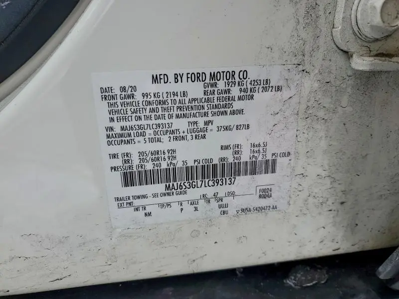 2020 FORD ECOSPORT SE  