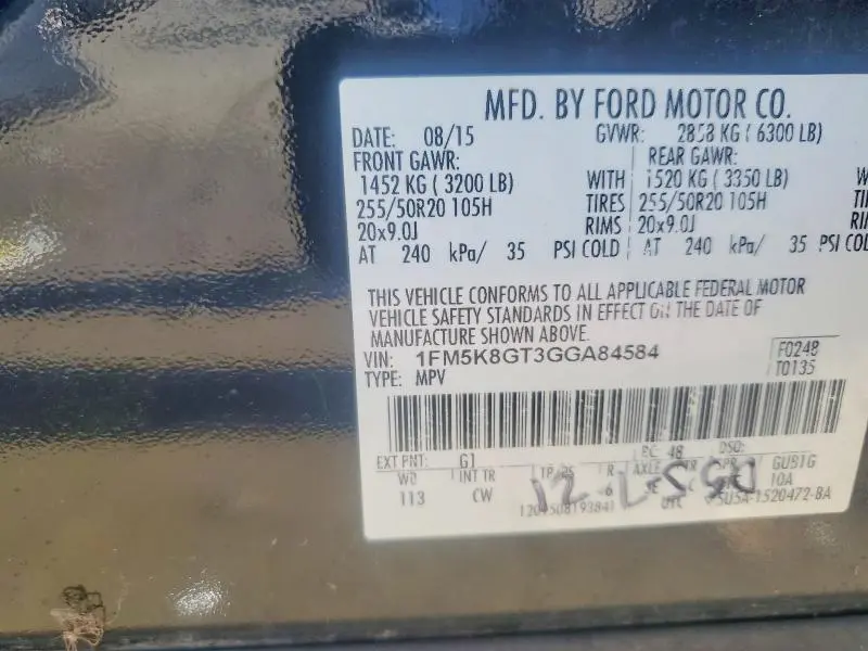 2016 FORD EXPLORER SPORT  