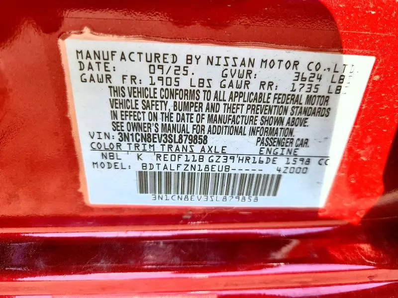 2025 NISSAN VERSA SV  