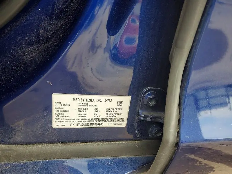 2022 TESLA MODEL S   
