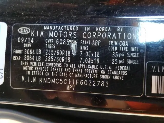2015 KIA SEDONA EX  