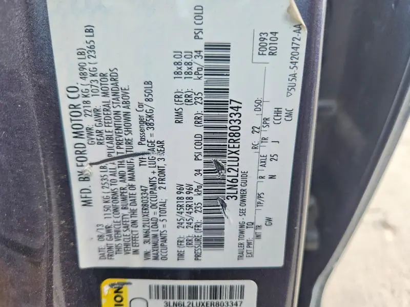 2014 LINCOLN MKZ HYBRID  