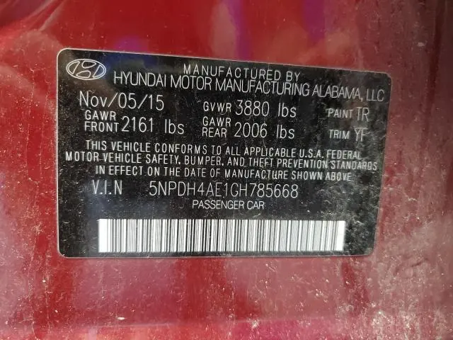 2016 HYUNDAI ELANTRA SE  
