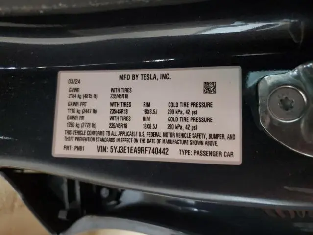 2024 TESLA MODEL 3   