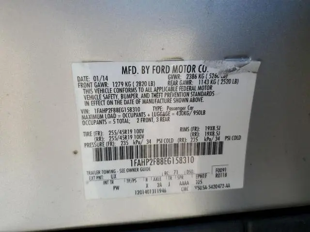 2014 FORD TAURUS LIMITED  