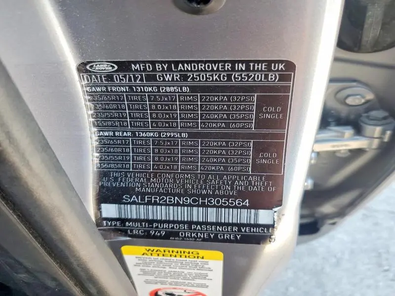 2012 LAND ROVER LR2 HSE  