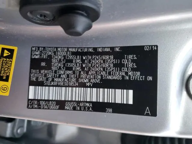 2014 TOYOTA HIGHLANDER XLE  