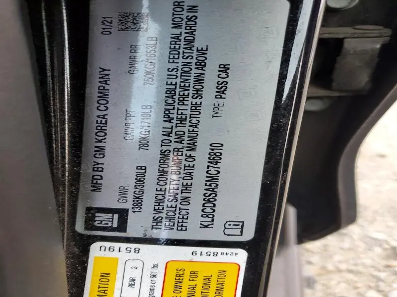 2021 CHEVROLET SPARK 1LT  