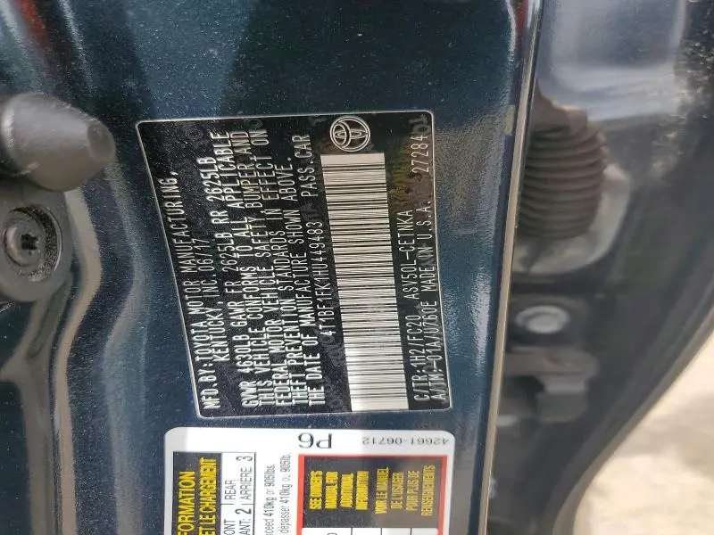 2017 TOYOTA CAMRY LE  