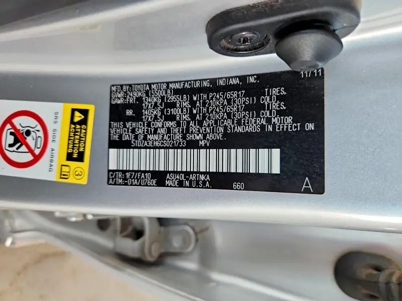 2012 TOYOTA HIGHLANDER BASE  