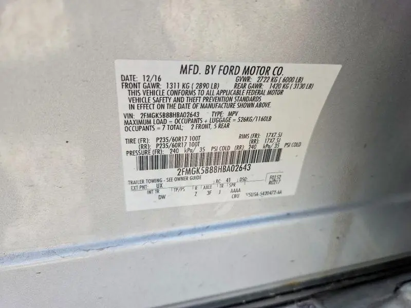 2017 FORD FLEX SE  
