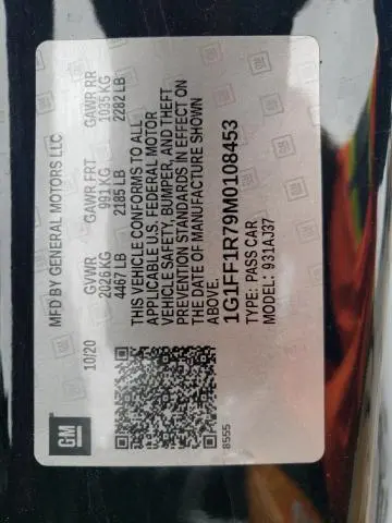 2021 CHEVROLET CAMARO LZ  