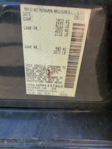 2015 NISSAN ALTIMA 2.5  