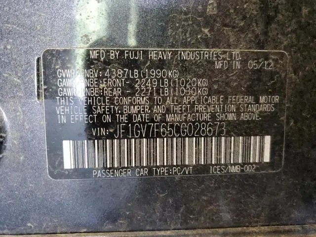 2012 SUBARU IMPREZA WRX  