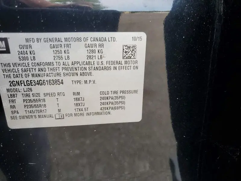 2016 CHEVROLET EQUINOX LTZ  
