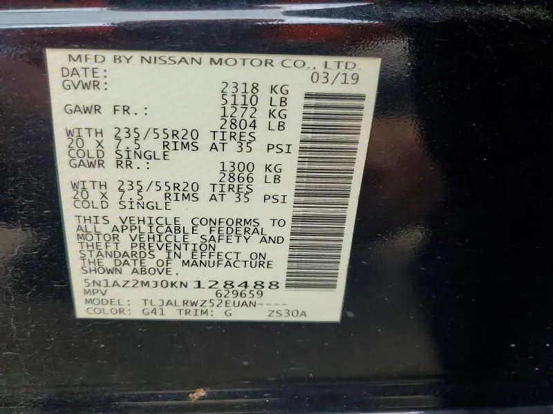 2019 NISSAN MURANO SL  