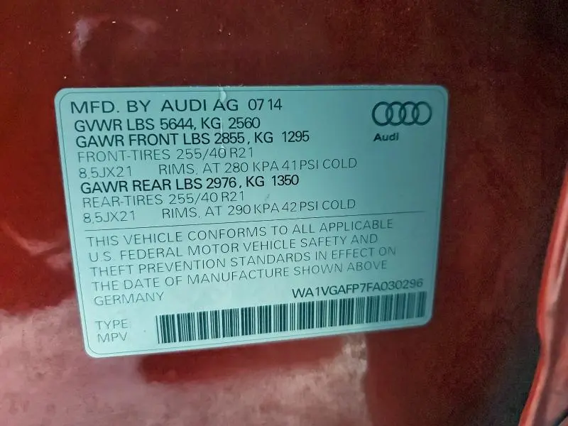 2015 AUDI SQ5 PRESTIGE  