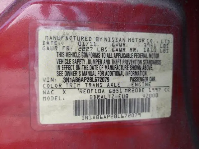 2011 NISSAN SENTRA 2.0  