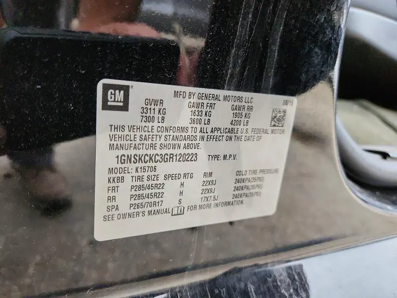 2016 CHEVROLET TAHOE K1500 LTZ  