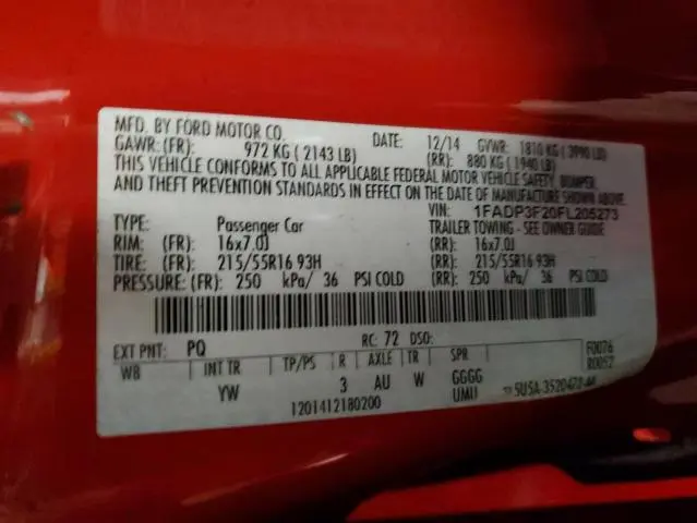 2015 FORD FOCUS SE  