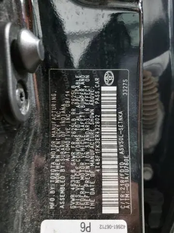 2014 TOYOTA CAMRY LE  