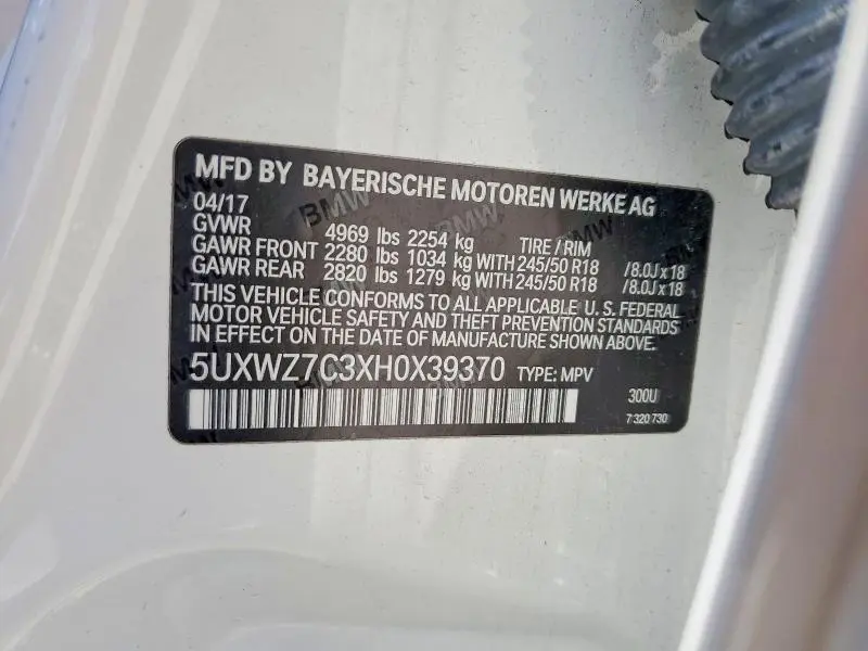 2017 BMW X3 SDRIVE28I  