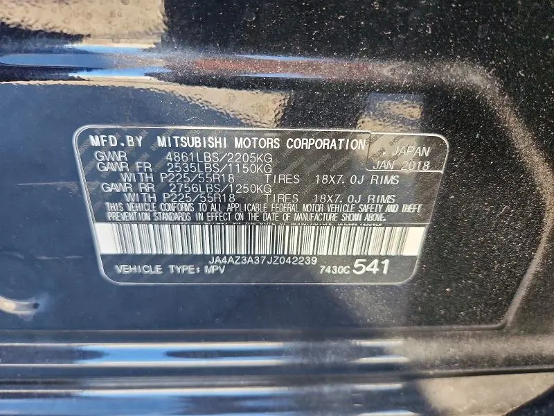 2018 MITSUBISHI OUTLANDER SE  