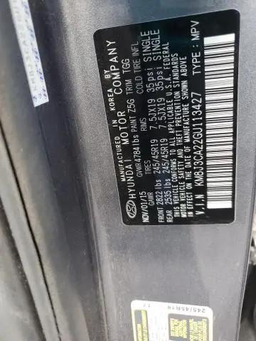 2016 HYUNDAI TUCSON LIMITED  