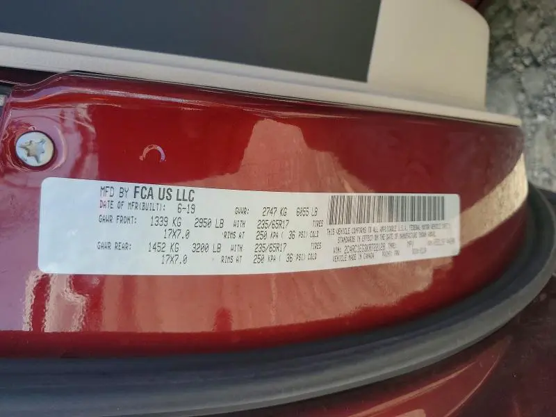 2019 CHRYSLER PACIFICA TOURING L PLUS  