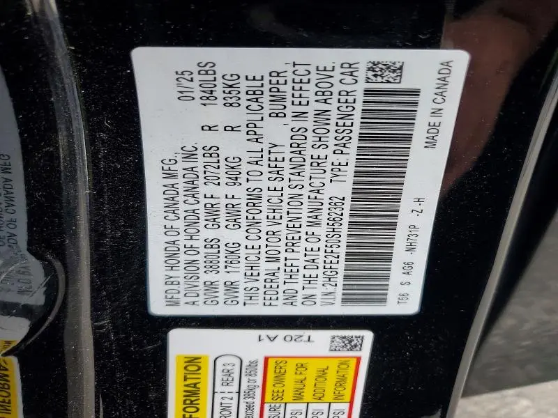 2025 HONDA CIVIC SPORT  