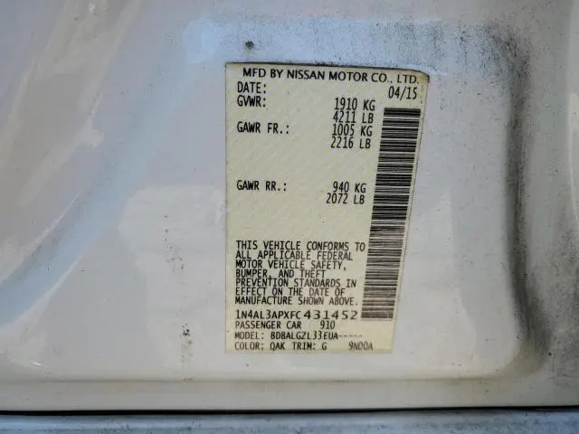 2015 NISSAN ALTIMA 2.5  