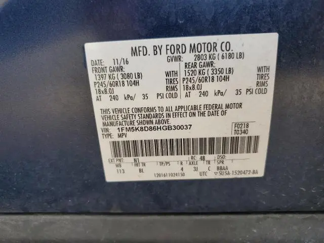 2017 FORD EXPLORER XLT  