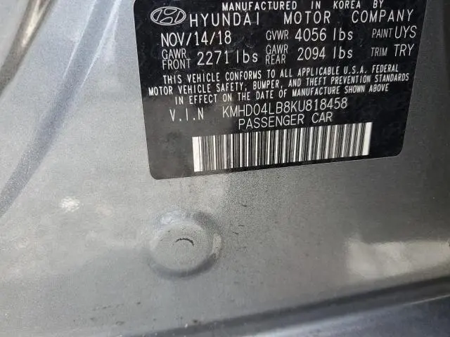 2019 HYUNDAI ELANTRA SPORT  