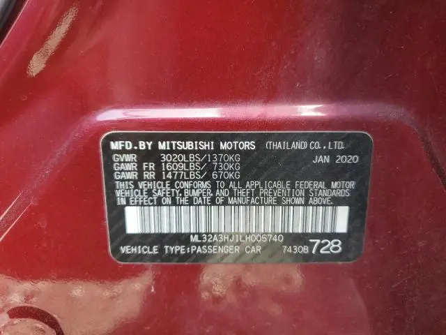 2020 MITSUBISHI MIRAGE ES