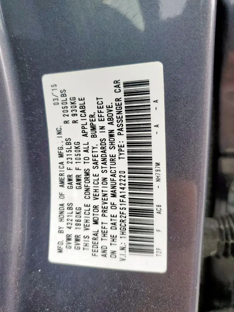 2015 HONDA ACCORD SPORT  