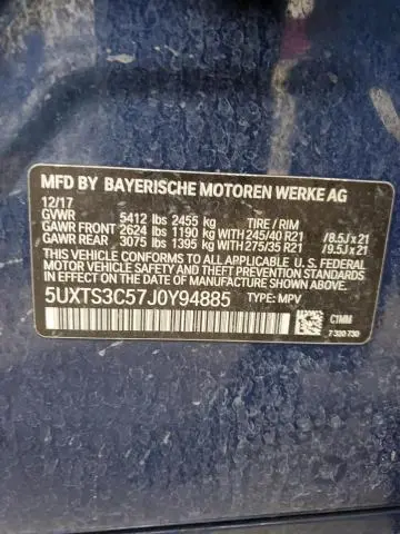 2018 BMW X3 XDRIVEM40I  